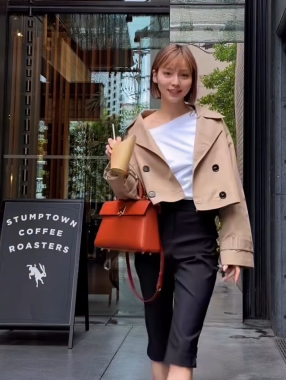 ZARA CROPPED CROSSOVER TRENCH COAT